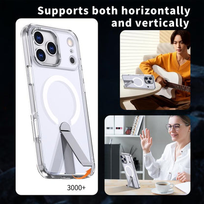 For iPhone 17 Pro Star Shine Series TPU + PC MagSafe Phone Case with Fold Holder(Transparent) - iPhone 17 Pro Cases by buy2fix | Online Shopping UK | buy2fix