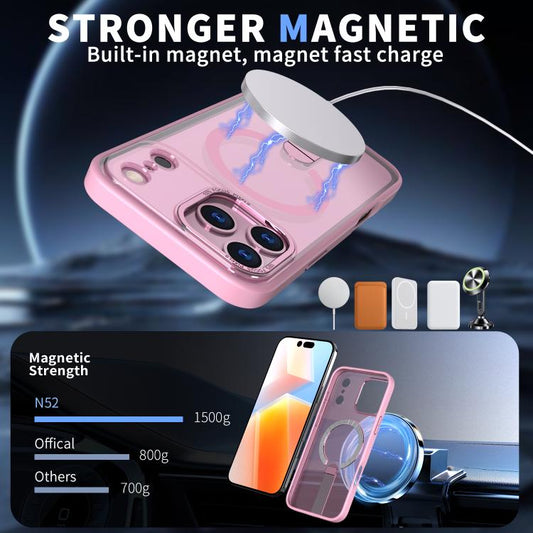 For iPhone 17 Pro Star Shine Series TPU + PC MagSafe Phone Case with Fold Holder(Pink) - iPhone 17 Pro Cases by buy2fix | Online Shopping UK | buy2fix