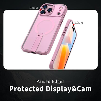 For iPhone 17 Pro Star Shine Series TPU + PC MagSafe Phone Case with Fold Holder(Pink) - iPhone 17 Pro Cases by buy2fix | Online Shopping UK | buy2fix