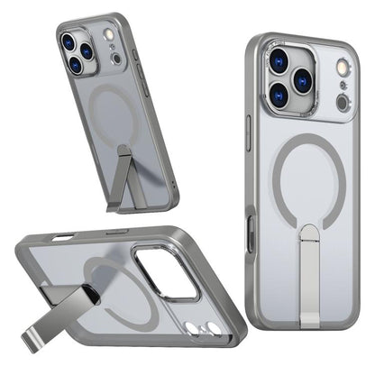 For iPhone 17 Pro Star Shine Series TPU + PC MagSafe Phone Case with Fold Holder(Grey) - iPhone 17 Pro Cases by buy2fix | Online Shopping UK | buy2fix