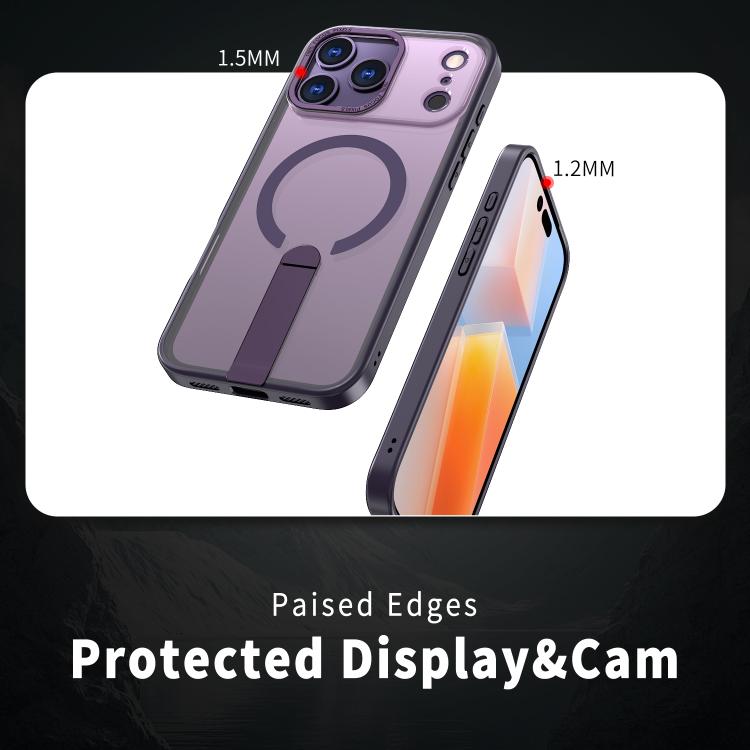 For iPhone 17 Pro Star Shine Series TPU + PC MagSafe Phone Case with Fold Holder(Purple) - iPhone 17 Pro Cases by buy2fix | Online Shopping UK | buy2fix