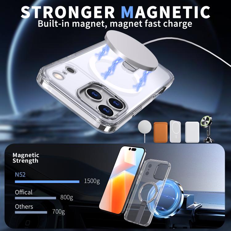 For iPhone 17 Pro Max Star Shine Series TPU + PC MagSafe Phone Case with Fold Holder(Transparent) - iPhone 17 Pro Max Cases by buy2fix | Online Shopping UK | buy2fix