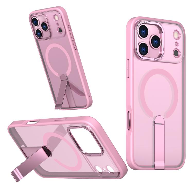 For iPhone 17 Pro Max Star Shine Series TPU + PC MagSafe Phone Case with Fold Holder(Pink) - iPhone 17 Pro Max Cases by buy2fix | Online Shopping UK | buy2fix