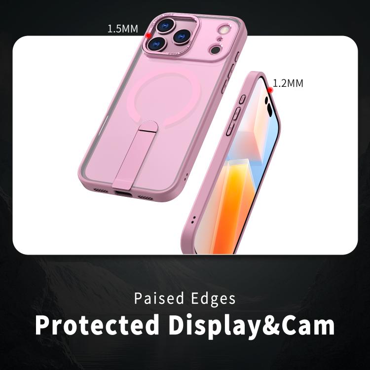 For iPhone 17 Pro Max Star Shine Series TPU + PC MagSafe Phone Case with Fold Holder(Pink) - iPhone 17 Pro Max Cases by buy2fix | Online Shopping UK | buy2fix