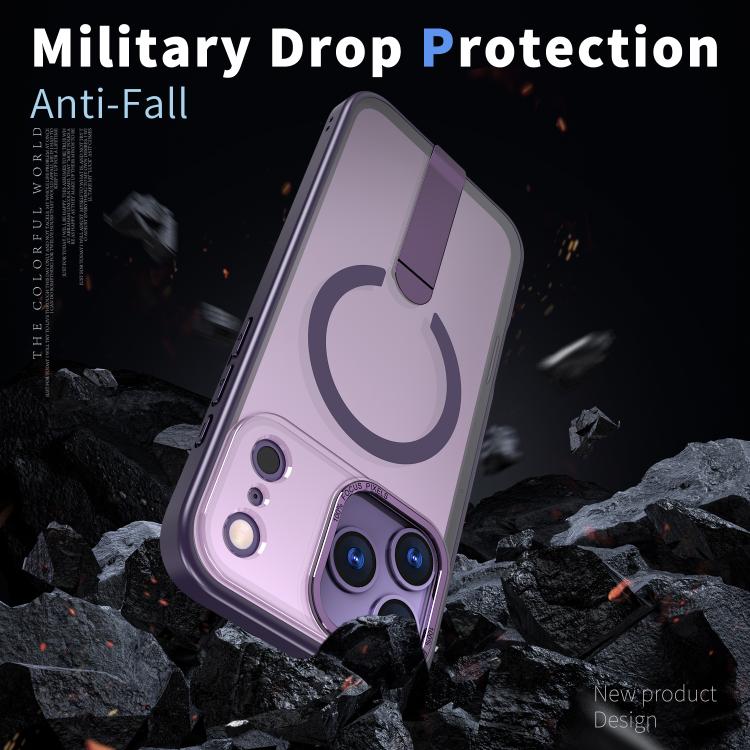 For iPhone 17 Pro Max Star Shine Series TPU + PC MagSafe Phone Case with Fold Holder(Purple) - iPhone 17 Pro Max Cases by buy2fix | Online Shopping UK | buy2fix