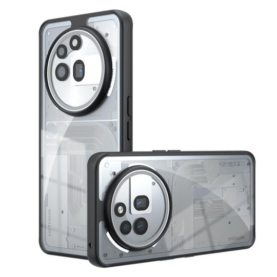 For Nothing Phone 3a Pro Armor Big Pore PC Hybrid TPU Phone Case(Transparent)