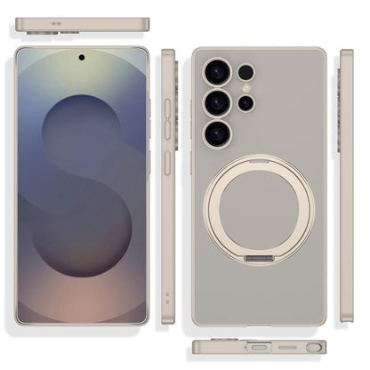 For Samsung Galaxy S24 Ultra 5G Frosted Skin-feel Magnetic Rotating Holder Phone Case, Not Included Pen(Titanium Gray) - Galaxy S24 Ultra 5G Cases by GKK | Online Shopping UK | buy2fix