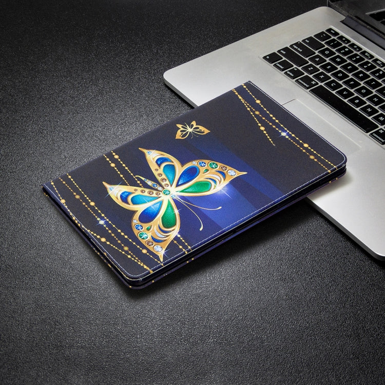 For Samsung Galaxy Tab S8 / Galaxy Tab S7 T870 Colored Drawing Pattern Horizontal Flip Leather Case with Holder & Card Slots & Wallet(Big Butterfly) - Galaxy Tab S8 Cases by buy2fix | Online Shopping UK | buy2fix