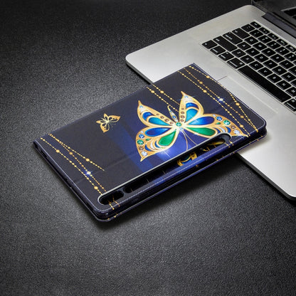 For Samsung Galaxy Tab S8 / Galaxy Tab S7 T870 Colored Drawing Pattern Horizontal Flip Leather Case with Holder & Card Slots & Wallet(Big Butterfly) - Galaxy Tab S8 Cases by buy2fix | Online Shopping UK | buy2fix