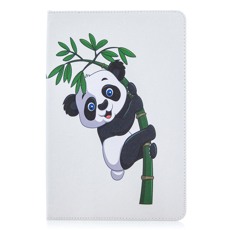 For Samsung Galaxy Tab S8 / Galaxy Tab S7 T870 Colored Drawing Pattern Horizontal Flip Leather Case with Holder & Card Slots & Wallet(Panda Bamboo) by buy2fix
