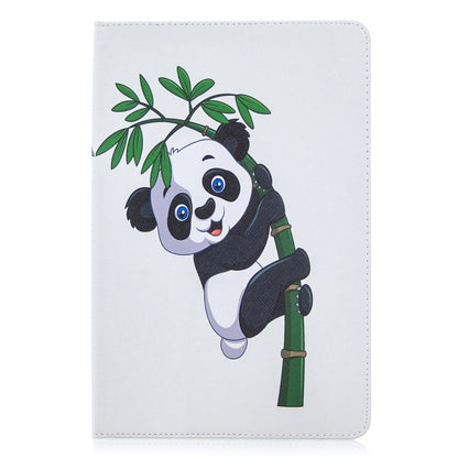 For Samsung Galaxy Tab S8 / Galaxy Tab S7 T870 Colored Drawing Pattern Horizontal Flip Leather Case with Holder & Card Slots & Wallet(Panda Bamboo) by buy2fix