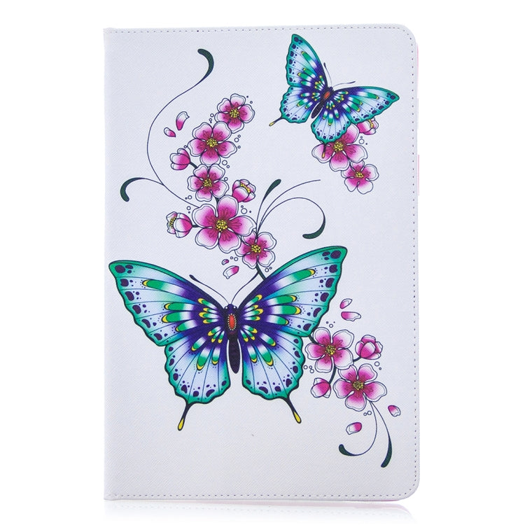 For Samsung Galaxy Tab S8 / Galaxy Tab S7 T870 Colored Drawing Pattern Horizontal Flip Leather Case with Holder & Card Slots & Wallet(Peach Blossom Butterfly) - Galaxy Tab S8 Cases by buy2fix | Online Shopping UK | buy2fix