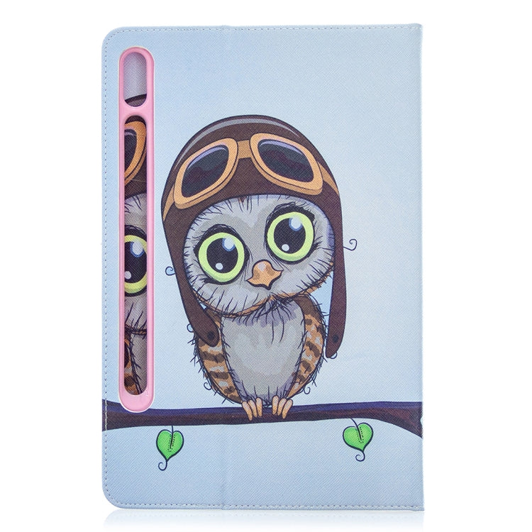 For Samsung Galaxy Tab S8 / Galaxy Tab S7 T870 Colored Drawing Pattern Horizontal Flip Leather Case with Holder & Card Slots & Wallet(Owl) - Galaxy Tab S8 Cases by buy2fix | Online Shopping UK | buy2fix