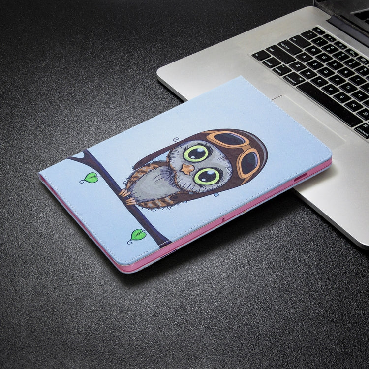 For Samsung Galaxy Tab S8 / Galaxy Tab S7 T870 Colored Drawing Pattern Horizontal Flip Leather Case with Holder & Card Slots & Wallet(Owl) - Galaxy Tab S8 Cases by buy2fix | Online Shopping UK | buy2fix