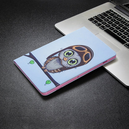 For Samsung Galaxy Tab S8 / Galaxy Tab S7 T870 Colored Drawing Pattern Horizontal Flip Leather Case with Holder & Card Slots & Wallet(Owl) - Galaxy Tab S8 Cases by buy2fix | Online Shopping UK | buy2fix