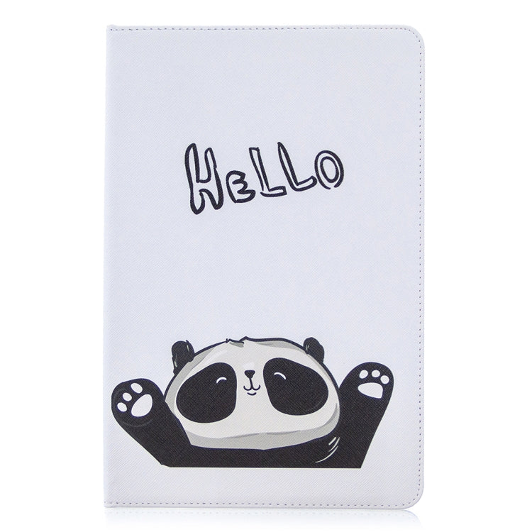 For Samsung Galaxy Tab S8 / Galaxy Tab S7 T870 Colored Drawing Pattern Horizontal Flip Leather Case with Holder & Card Slots & Wallet(Hello Panda) by buy2fix