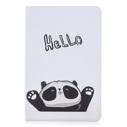 For Samsung Galaxy Tab S8 / Galaxy Tab S7 T870 Colored Drawing Pattern Horizontal Flip Leather Case with Holder & Card Slots & Wallet(Hello Panda) by buy2fix