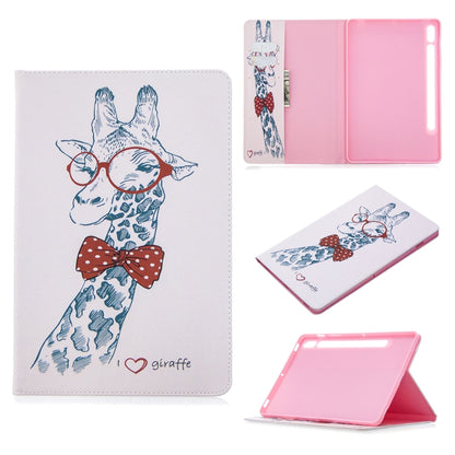 For Samsung Galaxy Tab S8 / Galaxy Tab S7 T870 Colored Drawing Pattern Horizontal Flip Leather Case with Holder & Card Slots & Wallet(Deer) by buy2fix