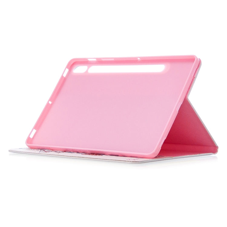 For Samsung Galaxy Tab S8 / Galaxy Tab S7 T870 Colored Drawing Pattern Horizontal Flip Leather Case with Holder & Card Slots & Wallet(Deer) by buy2fix