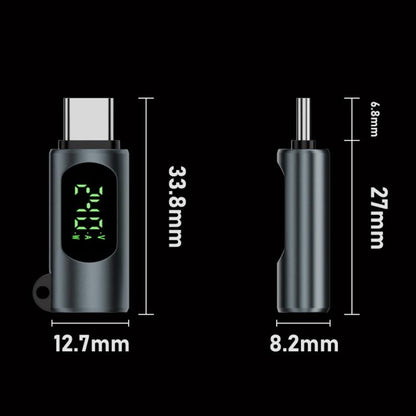 Type-C Male to Type-C Female 240W 80Gbps Adapter with Digital Display(Grey) - OTG Adapter by buy2fix | Online Shopping UK | buy2fix