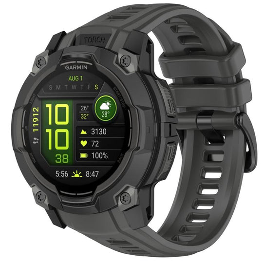 For Garmin Instinct 3 AMOLED / Solar 45mm Silicone Breathable Watch Band Wristband(Grey)