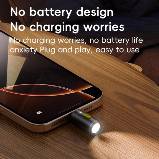 Type-C Power Mini Flashlight 210-230LM(Grey) - Others Accessories by buy2fix | Online Shopping UK | buy2fix