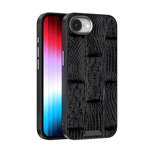 For iPhone 17e / 16e ABEEL Beast Pattern 6D Micro-Embossed MagSafe Genuine Leather Phone Case(Black)