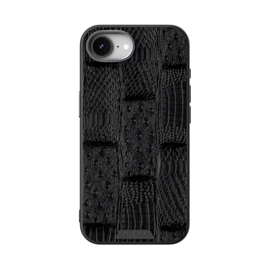 For iPhone 16e ABEEL Beast Pattern 6D Micro-Embossed MagSafe Genuine Leather Phone Case(Black) - iPhone 16e Cases by buy2fix | Online Shopping UK | buy2fix