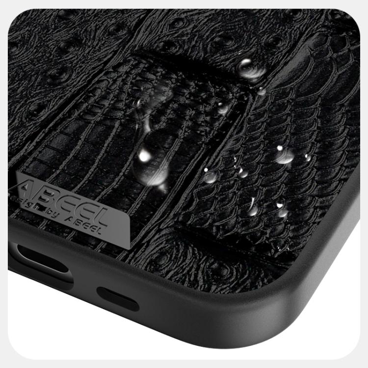 For iPhone 16e ABEEL Beast Pattern 6D Micro-Embossed MagSafe Genuine Leather Phone Case(Brown) - iPhone 16e Cases by buy2fix | Online Shopping UK | buy2fix