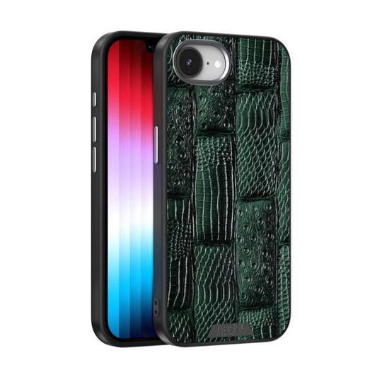 For iPhone 17e / 16e ABEEL Beast Pattern 6D Micro-Embossed MagSafe Genuine Leather Phone Case(Green)