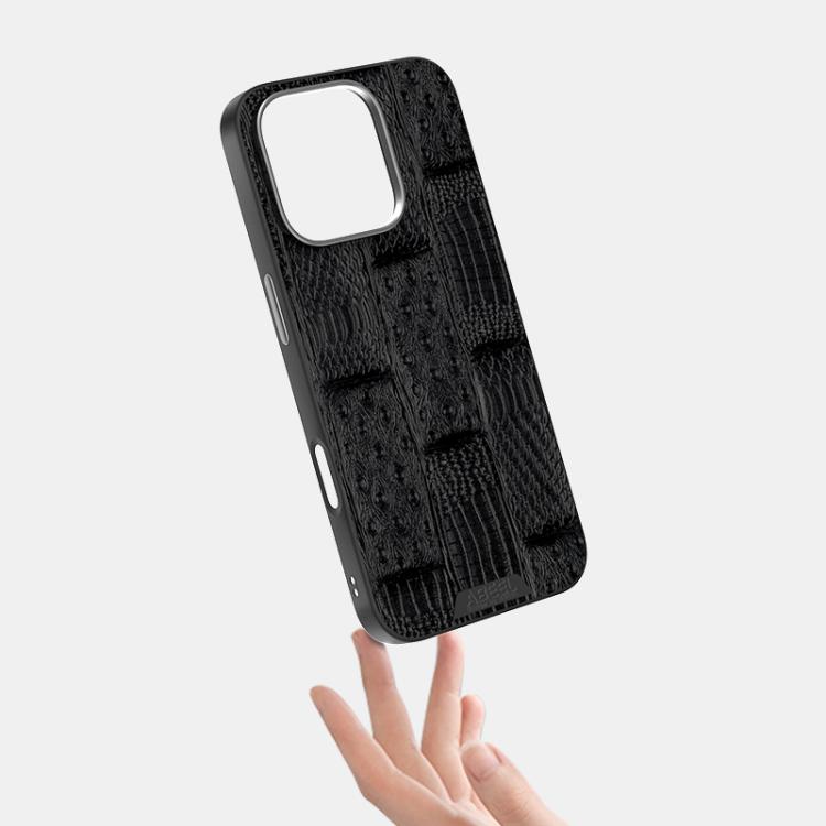 For iPhone 16 Pro ABEEL Beast Pattern 6D Micro-Embossed MagSafe Genuine Leather Phone Case(Green) - iPhone 16 Pro Cases by buy2fix | Online Shopping UK | buy2fix