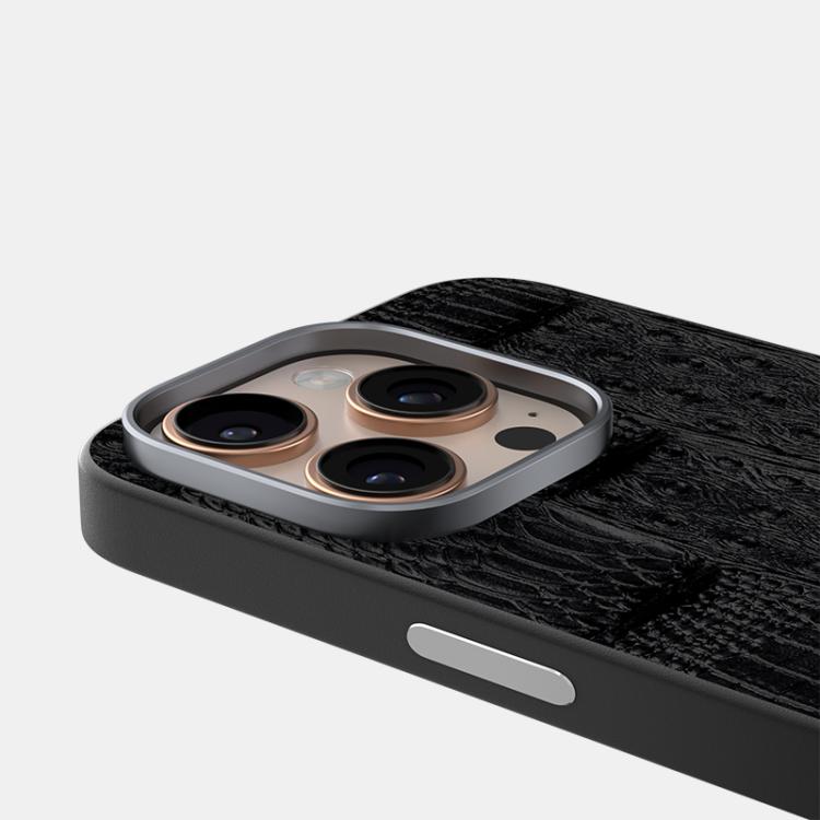 For iPhone 15 Pro Max ABEEL Beast Pattern 6D Micro-Embossed MagSafe Genuine Leather Phone Case(Black) - iPhone 15 Pro Max Cases by buy2fix | Online Shopping UK | buy2fix