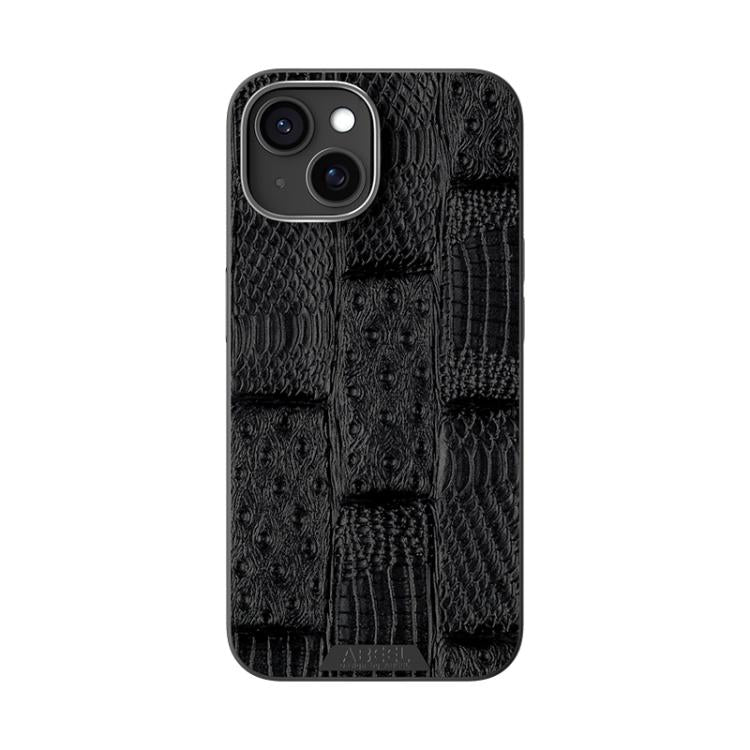For iPhone 14 ABEEL Beast Pattern 6D Micro-Embossed MagSafe Genuine Leather Phone Case(Black) - iPhone 14 Cases by buy2fix | Online Shopping UK | buy2fix