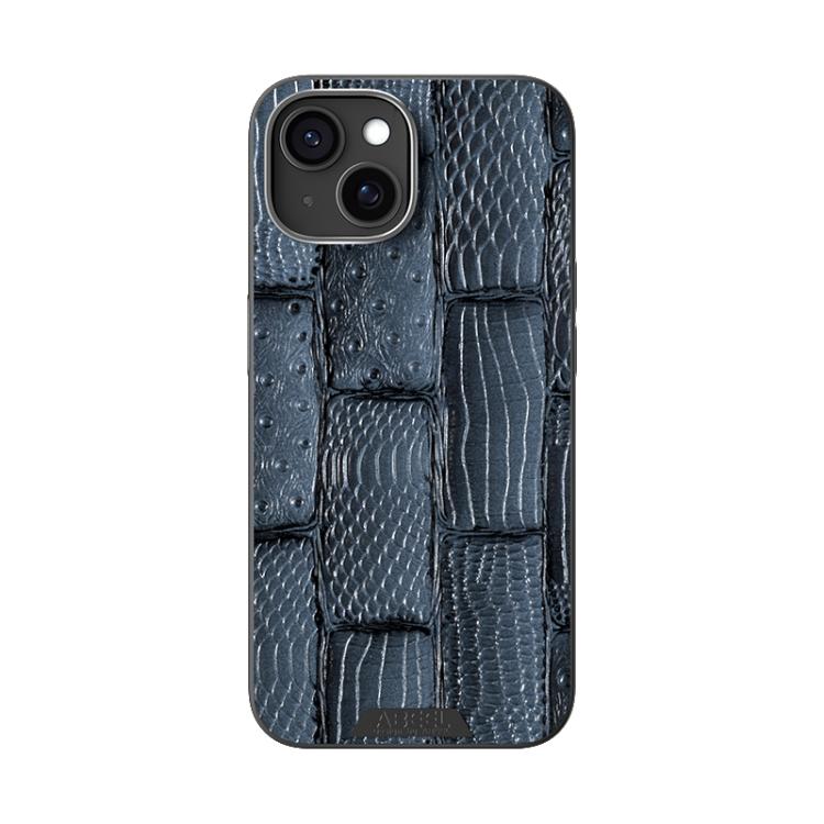 For iPhone 14 ABEEL Beast Pattern 6D Micro-Embossed MagSafe Genuine Leather Phone Case(Blue) - iPhone 14 Cases by buy2fix | Online Shopping UK | buy2fix