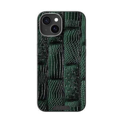 For iPhone 14 ABEEL Beast Pattern 6D Micro-Embossed MagSafe Genuine Leather Phone Case(Green) - iPhone 14 Cases by buy2fix | Online Shopping UK | buy2fix