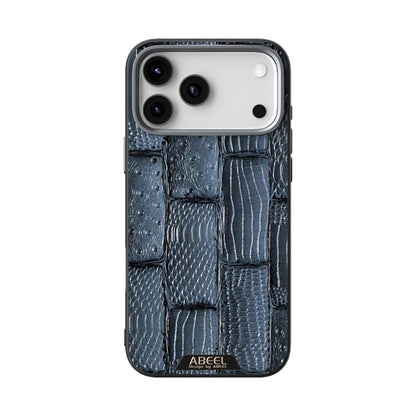 For iPhone 17 Pro Max ABEEL Beast Pattern 6D Micro-Embossed MagSafe Genuine Leather Phone Case(Blue) - iPhone 17 Pro Max Cases by buy2fix | Online Shopping UK | buy2fix