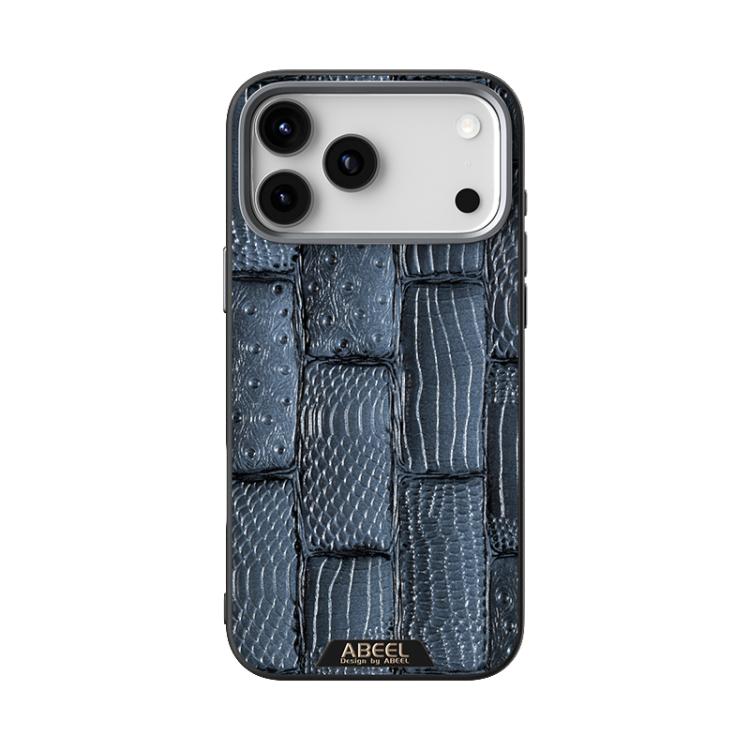 For iPhone 17 Pro ABEEL Beast Pattern 6D Micro-Embossed MagSafe Genuine Leather Phone Case(Blue) - iPhone 17 Pro Cases by buy2fix | Online Shopping UK | buy2fix