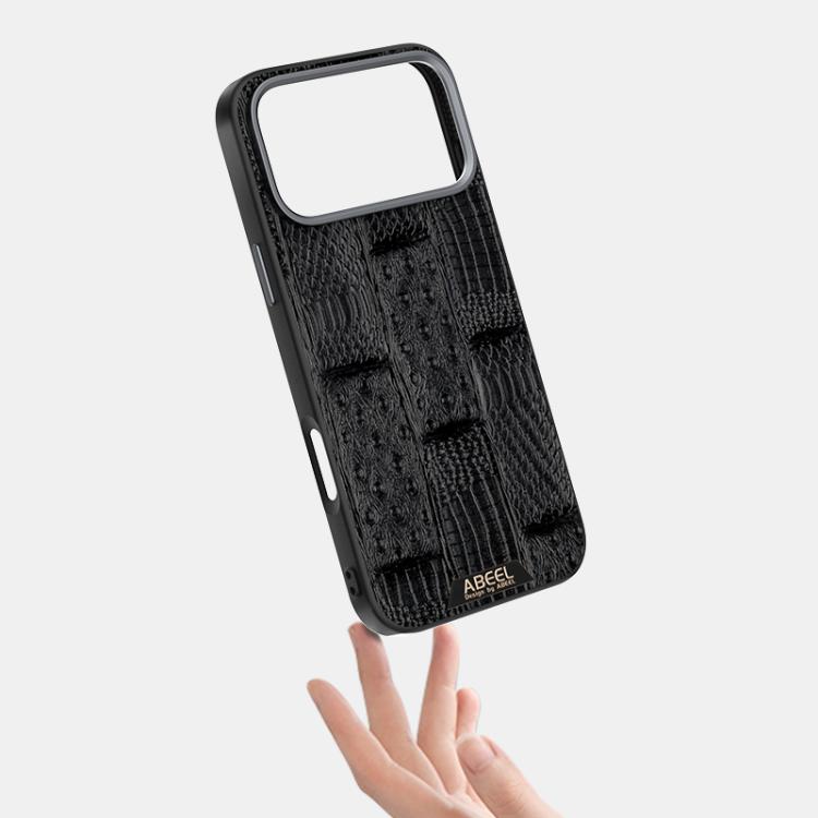 For iPhone 17 Pro ABEEL Beast Pattern 6D Micro-Embossed MagSafe Genuine Leather Phone Case(Blue) - iPhone 17 Pro Cases by buy2fix | Online Shopping UK | buy2fix