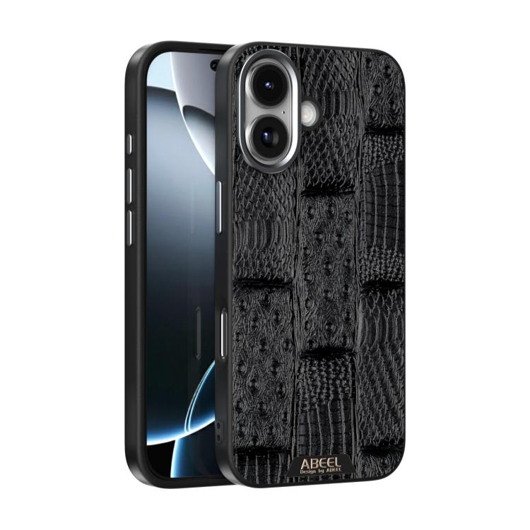 For iPhone 17 ABEEL Beast Pattern 6D Micro-Embossed MagSafe Genuine Leather Phone Case(Black) - iPhone 17 Cases by buy2fix | Online Shopping UK | buy2fix
