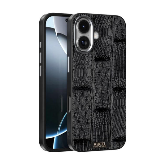 For iPhone 17 ABEEL Beast Pattern 6D Micro-Embossed MagSafe Genuine Leather Phone Case(Black) - iPhone 17 Cases by buy2fix | Online Shopping UK | buy2fix