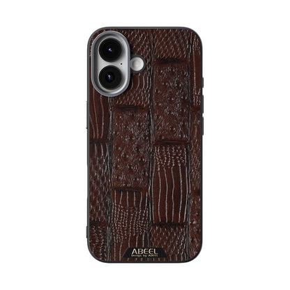 For iPhone 17 ABEEL Beast Pattern 6D Micro-Embossed MagSafe Genuine Leather Phone Case(Brown) - iPhone 17 Cases by buy2fix | Online Shopping UK | buy2fix