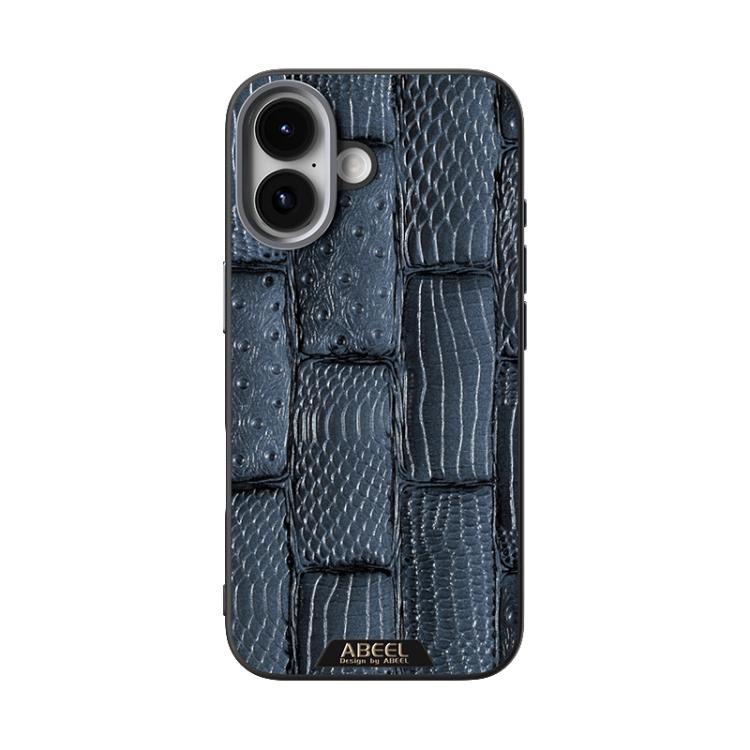 For iPhone 17 ABEEL Beast Pattern 6D Micro-Embossed MagSafe Genuine Leather Phone Case(Blue) - iPhone 17 Cases by buy2fix | Online Shopping UK | buy2fix