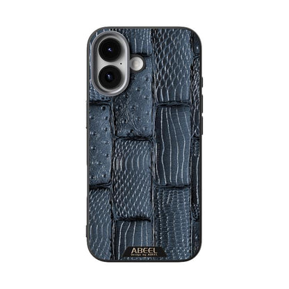 For iPhone 17 ABEEL Beast Pattern 6D Micro-Embossed MagSafe Genuine Leather Phone Case(Blue) - iPhone 17 Cases by buy2fix | Online Shopping UK | buy2fix
