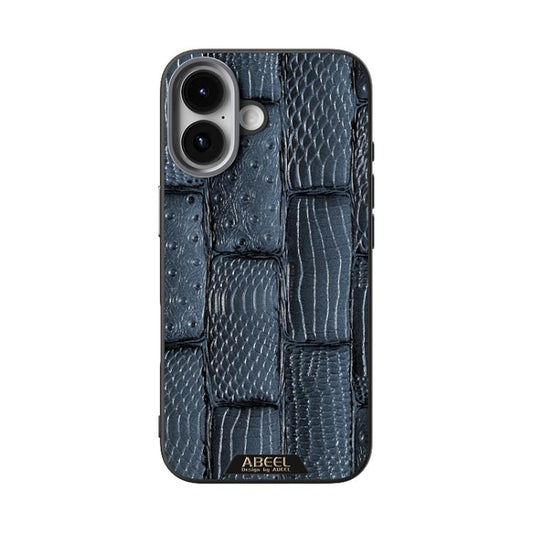 For iPhone 17 ABEEL Beast Pattern 6D Micro-Embossed MagSafe Genuine Leather Phone Case(Blue) - iPhone 17 Cases by buy2fix | Online Shopping UK | buy2fix