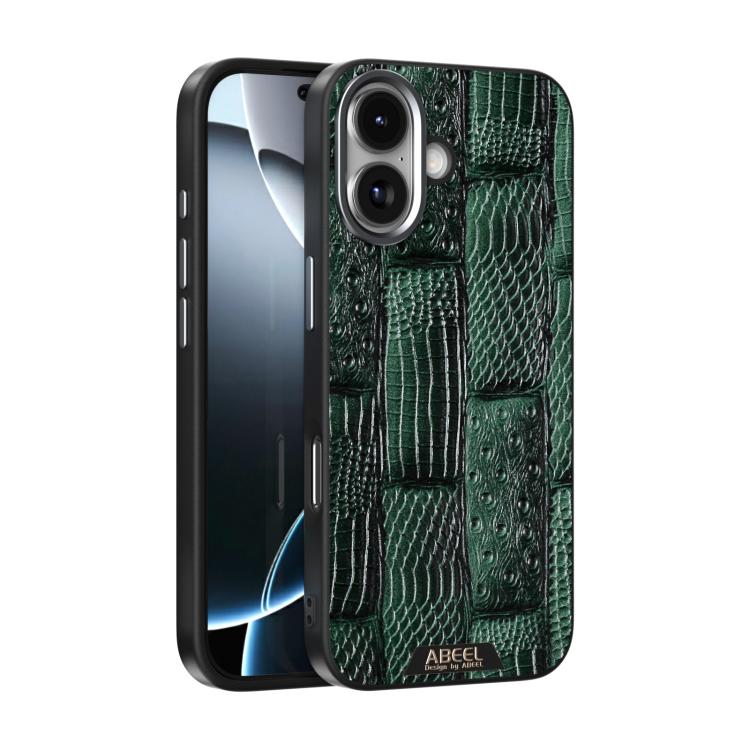 For iPhone 17 ABEEL Beast Pattern 6D Micro-Embossed MagSafe Genuine Leather Phone Case(Green) - iPhone 17 Cases by buy2fix | Online Shopping UK | buy2fix