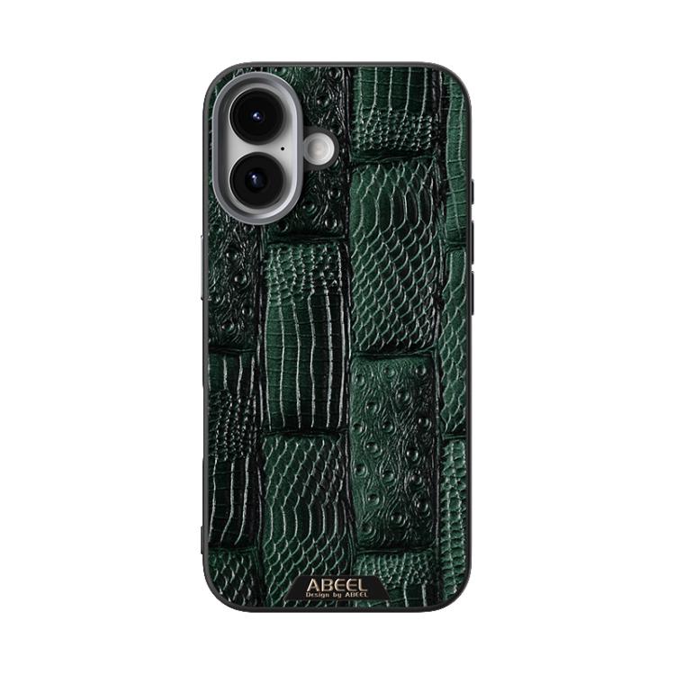 For iPhone 17 ABEEL Beast Pattern 6D Micro-Embossed MagSafe Genuine Leather Phone Case(Green) - iPhone 17 Cases by buy2fix | Online Shopping UK | buy2fix