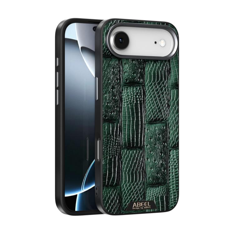 For iPhone Air ABEEL Beast Pattern 6D Micro-Embossed MagSafe Genuine Leather Phone Case(Green) - iPhone Air Cases by buy2fix | Online Shopping UK | buy2fix