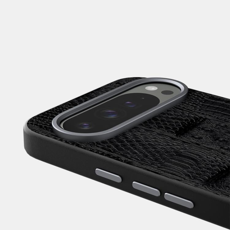For Google Pixel 10 / 10 Pro ABEEL Beast Pattern 6D Micro-Embossed MagSafe Genuine Leather Phone Case(Black) - Google Cases by buy2fix | Online Shopping UK | buy2fix