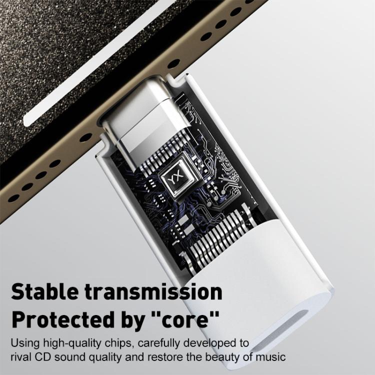 Type-C Male to 8 Pin Female Hi-Fi Audio Earphone Adapter(White) - Earphone Adapter by buy2fix | Online Shopping UK | buy2fix