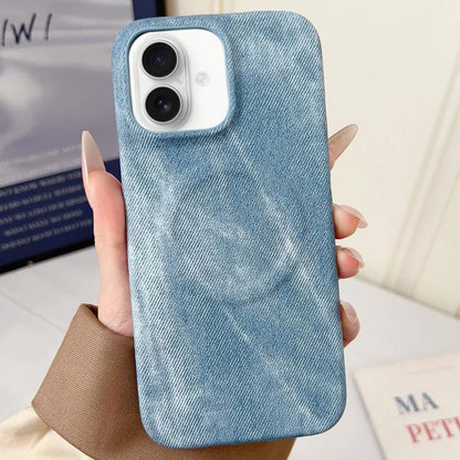 For iPhone 17 Denim MagSafe Magnetic PC + PU Phone Case(Light Blue) - iPhone 17 Cases by buy2fix | Online Shopping UK | buy2fix